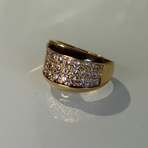 Sterling silver Gold plated Ring with CZ size 5